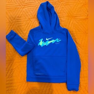 Nike Youth Royal Blue Hoodie with Aqua Script Swoosh